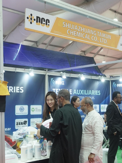 Business visitors at an Eco Expo pavilion